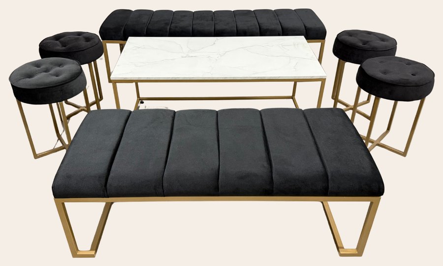 Set Lounge Banca en color negro — renta de mobiliario para eventos en Monterrey